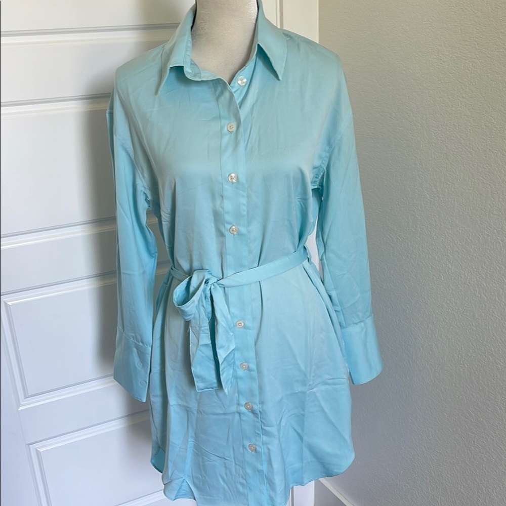 Banana Republic Light Blue Long Sleeve Dress